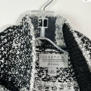 Joseph A Women's Gray Fuzzy Knit Sleeveless Waterfall Open Front Vest Cardigan